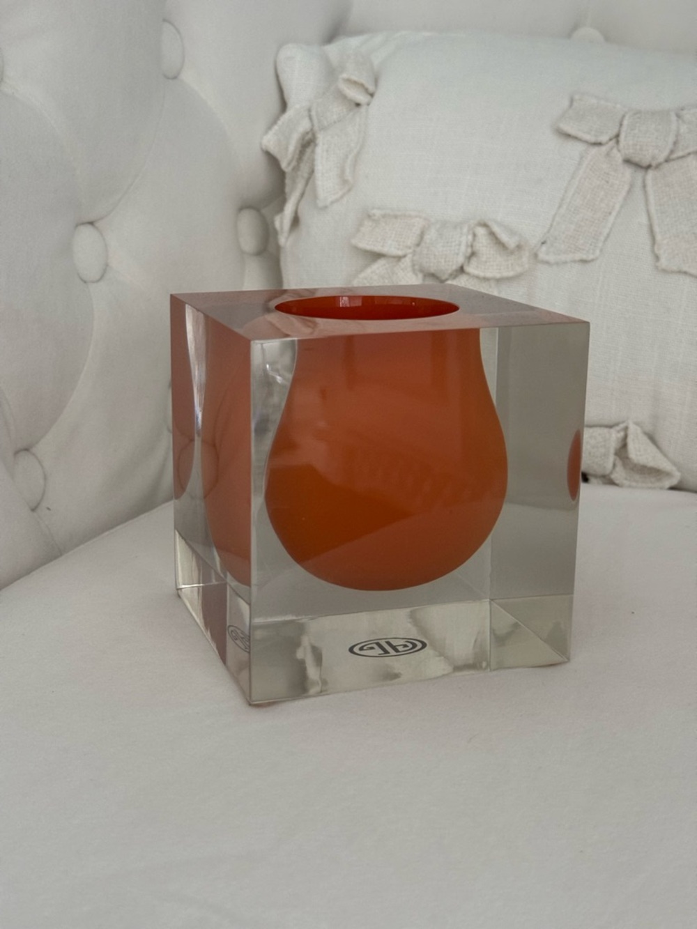 Jonathan Adler Bel Air Mini Scoop Vase Orange - Picture 3 of 7
